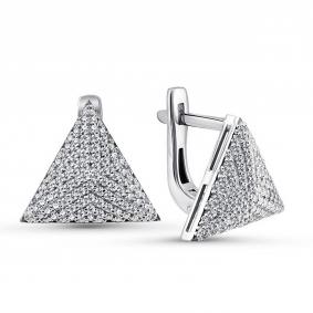 Серебряные серьги GRIGORIEV Г02-10-0572-41-00 с фианитом Г02-10-0572-41-00 фото