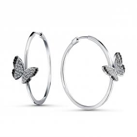 Серебряные серьги GRIGORIEV Г02-10-0642-43-00 с фианитом Г02-10-0642-43-00 фото