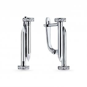 Серебряные серьги GRIGORIEV Г02-10-0690-41-00 с фианитом Г02-10-0690-41-00 фото