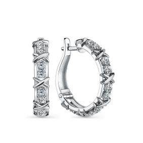 Серебряные серьги GRIGORIEV Г02-10-0747-41-00 с фианитом Г02-10-0747-41-00 фото