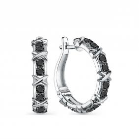 Серебряные серьги GRIGORIEV Г02-10-0747-42-00 с фианитом Г02-10-0747-42-00 фото