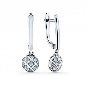 Серебряные серьги GRIGORIEV Г02-10-0792-41-00 с фианитом Г02-10-0792-41-00 фото
