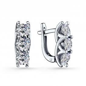 Серебряные серьги GRIGORIEV Г02-10-0817-41-00 с фианитом Г02-10-0817-41-00 фото