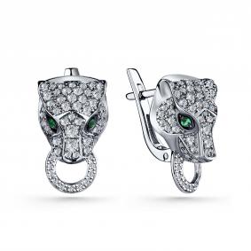 Серебряные серьги GRIGORIEV Г02-10-0928-48-00-1 с фианитом Г02-10-0928-48-00-1 фото