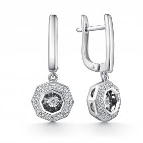 Серебряные серьги GRIGORIEV Г02-10-51062-41-00-1 с фианитом Г02-10-51062-41-00-1 фото