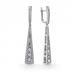 Серебряные серьги GRIGORIEV Г02-10-51168-41-00-1 с фианитом Г02-10-51168-41-00-1 фото