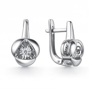Серебряные серьги GRIGORIEV Г02-10-51194-41-00 с фианитом Г02-10-51194-41-00 фото