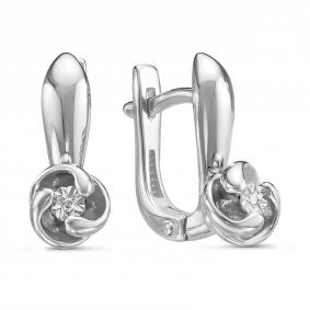 Серебряные серьги GRIGORIEV Г02-10-5301(с) с бриллиантом Г02-10-5301(с) фото