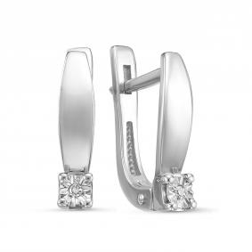 Серебряные серьги GRIGORIEV Г02-10-5307(с) с бриллиантом Г02-10-5307(с) фото