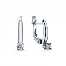 Серебряные серьги GRIGORIEV Г02-10-5309(с) с бриллиантом Г02-10-5309(с) фото