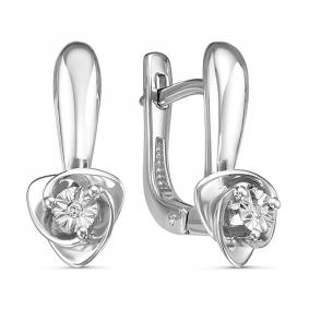 Серебряные серьги GRIGORIEV Г02-10-5310(с) с бриллиантом Г02-10-5310(с) фото