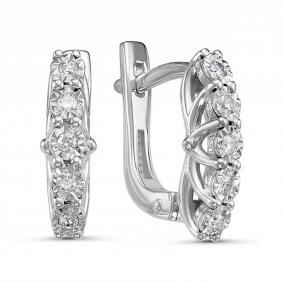 Серебряные серьги GRIGORIEV Г02-10-5316(с) с бриллиантом Г02-10-5316(с) фото