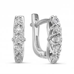 Серебряные серьги GRIGORIEV Г02-10-5316-21-00 с бриллиантом Г02-10-5316-21-00 фото