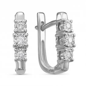 Серебряные серьги GRIGORIEV Г02-10-5328(с) с бриллиантом Г02-10-5328(с) фото