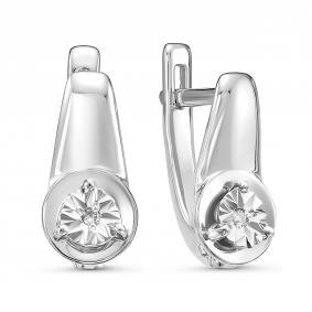 Серебряные серьги GRIGORIEV Г02-10-5346(с) с бриллиантом Г02-10-5346(с) фото