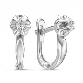 Серебряные серьги GRIGORIEV Г02-10-5349(с) с бриллиантом Г02-10-5349(с) фото