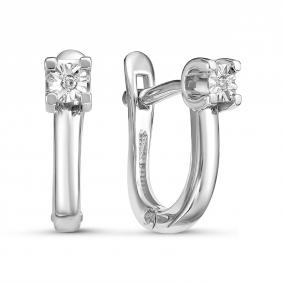 Серебряные серьги GRIGORIEV Г02-10-5350(с) с бриллиантом Г02-10-5350(с) фото