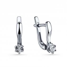 Серебряные серьги GRIGORIEV Г02-10-5379(с) с бриллиантом Г02-10-5379(с) фото