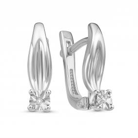 Серебряные серьги GRIGORIEV Г02-10-5380(с) с бриллиантом Г02-10-5380(с) фото