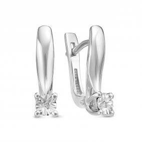 Серебряные серьги GRIGORIEV Г02-10-5384(с) с бриллиантом Г02-10-5384(с) фото