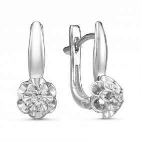 Серебряные серьги GRIGORIEV Г02-10-5412(с) с бриллиантом Г02-10-5412(с) фото