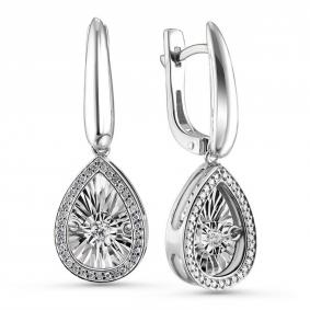 Серебряные серьги GRIGORIEV Г02-10-5497-41-00 с фианитом Г02-10-5497-41-00 фото