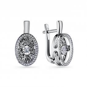 Серебряные серьги GRIGORIEV Г02-10-5498-41-00-1 с фианитом Г02-10-5498-41-00-1 фото