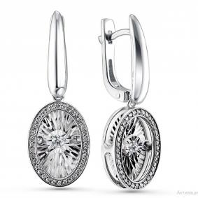 Серебряные серьги GRIGORIEV Г02-10-5498-41-00 с фианитом Г02-10-5498-41-00 фото