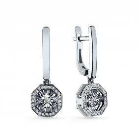 Серебряные серьги GRIGORIEV Г02-10-5628-41-00-1 с фианитом Г02-10-5628-41-00-1 фото