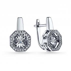 Серебряные серьги GRIGORIEV Г02-10-5628-41-00 с фианитом Г02-10-5628-41-00 фото