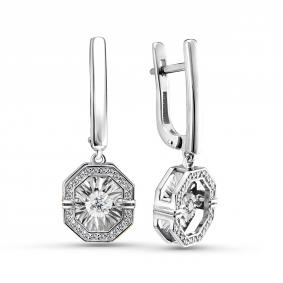 Серебряные серьги GRIGORIEV Г02-10-5630-41-00-1 с фианитом Г02-10-5630-41-00-1 фото