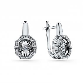 Серебряные серьги GRIGORIEV Г02-10-5630-41-00 с фианитом Г02-10-5630-41-00 фото