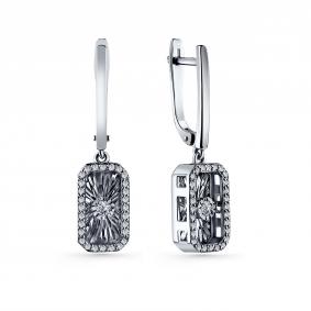 Серебряные серьги GRIGORIEV Г02-10-5697-41-00-1 с фианитом Г02-10-5697-41-00-1 фото