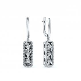 Серебряные серьги GRIGORIEV Г02-10-5697-41-00 с фианитом Г02-10-5697-41-00 фото