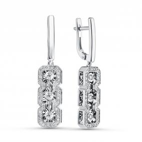 Серебряные серьги GRIGORIEV Г02-10-5702-41-00 с фианитом Г02-10-5702-41-00 фото
