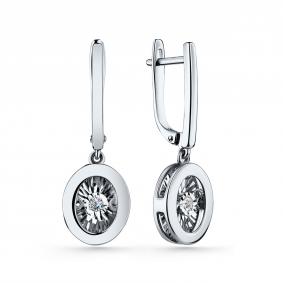 Серебряные серьги GRIGORIEV Г02-10-5744-41-00 с фианитом Г02-10-5744-41-00 фото