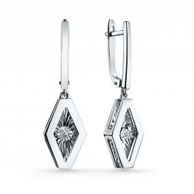 Серебряные серьги GRIGORIEV Г02-10-5746-41-00 с фианитом Г02-10-5746-41-00 фото