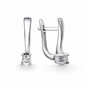 Серебряные серьги GRIGORIEV Г02-10-5779-21-00 с бриллиантом Г02-10-5779-21-00 фото