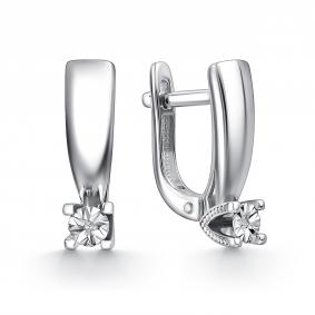 Серебряные серьги GRIGORIEV Г02-10-5794-21-00-5 с бриллиантом Г02-10-5794-21-00-5 фото