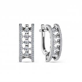 Серебряные серьги GRIGORIEV Г02-10-5872-41-00 с фианитом Г02-10-5872-41-00 фото