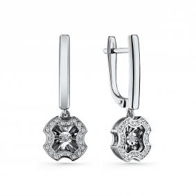 Серебряные серьги GRIGORIEV Г02-10-5893-41-00-1 с фианитом Г02-10-5893-41-00-1 фото