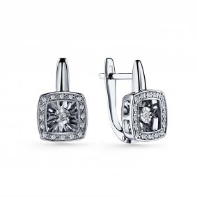 Серебряные серьги GRIGORIEV Г02-10-5894-41-00 с фианитом Г02-10-5894-41-00 фото