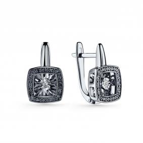 Серебряные серьги GRIGORIEV Г02-10-5894-43-00 с фианитом Г02-10-5894-43-00 фото