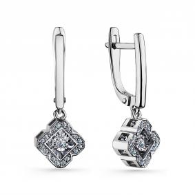 Серебряные серьги GRIGORIEV Г02-10-5904-41-00-1 с фианитом Г02-10-5904-41-00-1 фото
