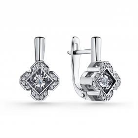Серебряные серьги GRIGORIEV Г02-10-5904-41-00 с фианитом Г02-10-5904-41-00 фото