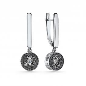 Серебряные серьги GRIGORIEV Г02-10-5925-43-00-1 с фианитом Г02-10-5925-43-00-1 фото