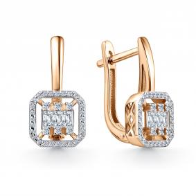 Золотые серьги GRIGORIEV Г02-11-01057-11-00 с бриллиантом Г02-11-01057-11-00 фото