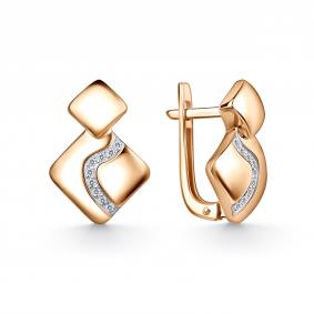 Золотые серьги GRIGORIEV Г02-11-01122-41-00 с фианитом Г02-11-01122-41-00 фото