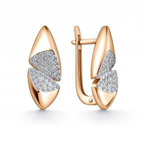 Золотые серьги GRIGORIEV Г02-11-01169-41-00 с фианитом Г02-11-01169-41-00 фото