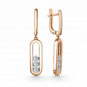 Золотые серьги GRIGORIEV Г02-11-0842-11-00 с бриллиантом Г02-11-0842-11-00 фото